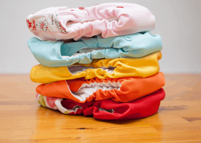 stack of cloth diapers