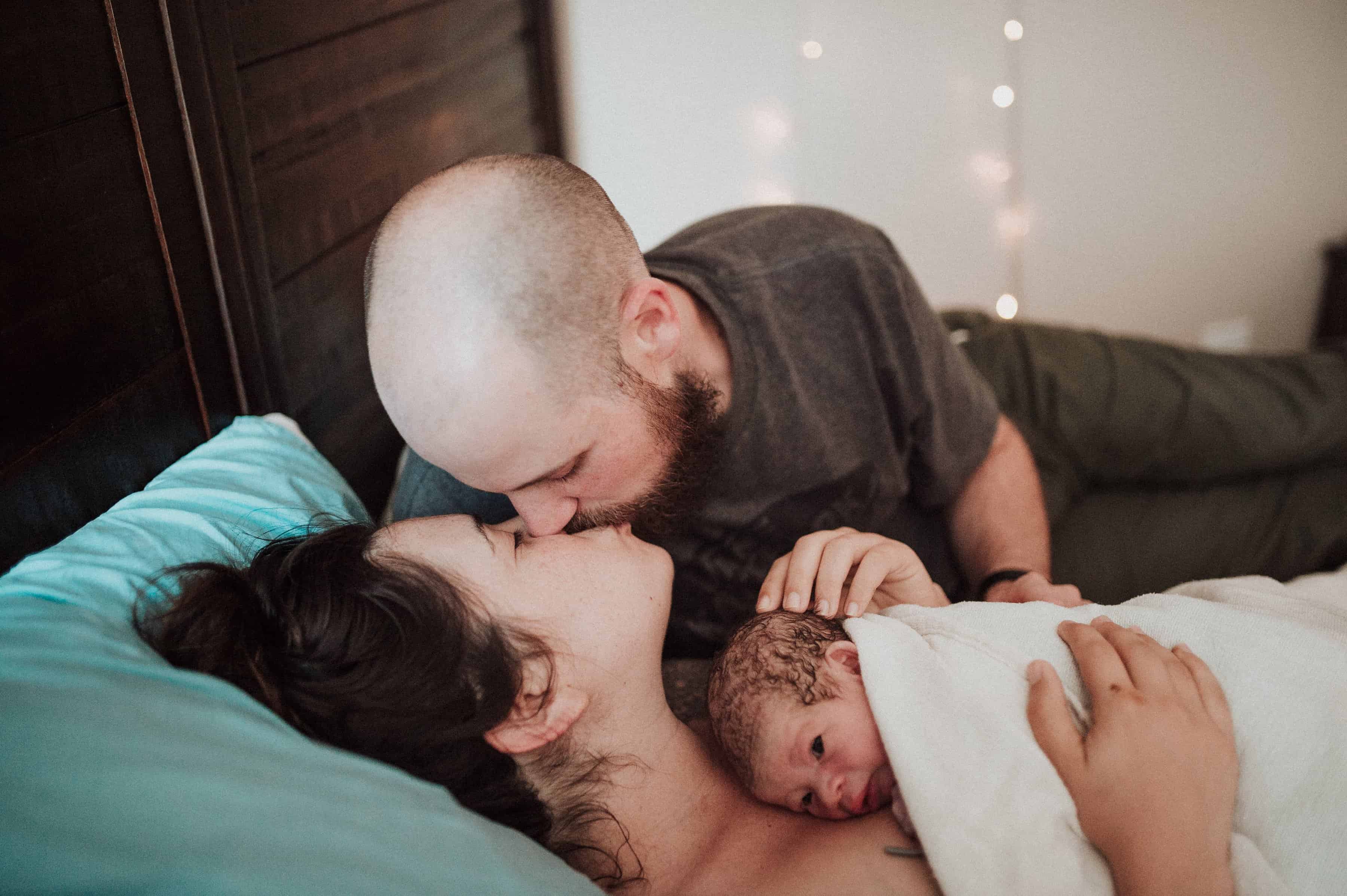 Family of a newborn at the Atlanta Birth Center