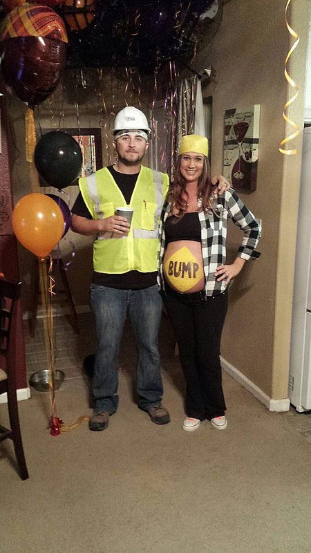 bump sign construction work pregnancy costume