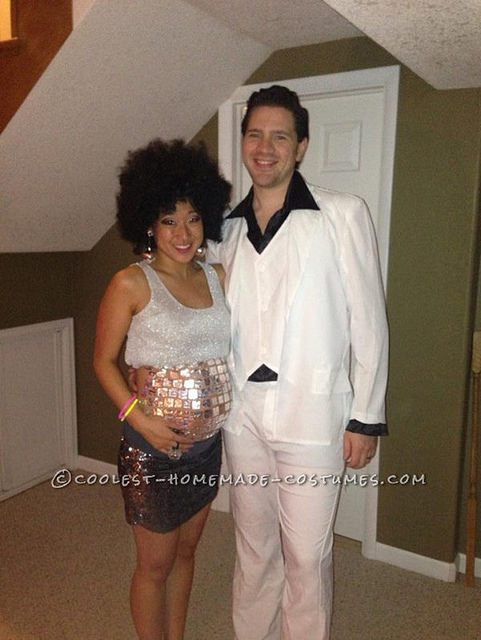 disco ball pregnancy costume