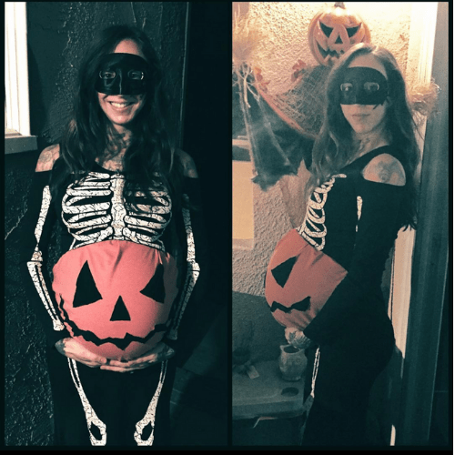 spooky skeleton maternity costume