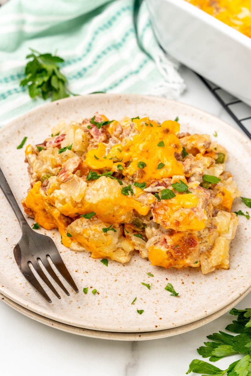 Easy Loaded Bacon Tater Tot Casserole with Sour Cream