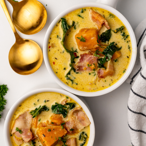two bowls of soup