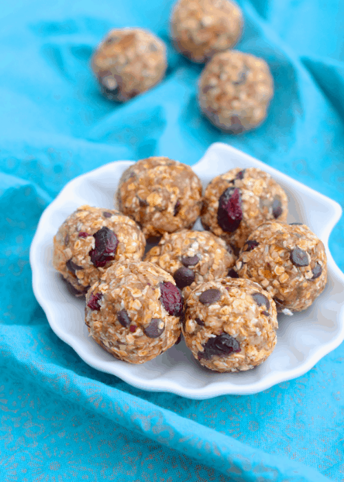 plate of oatmeal balls