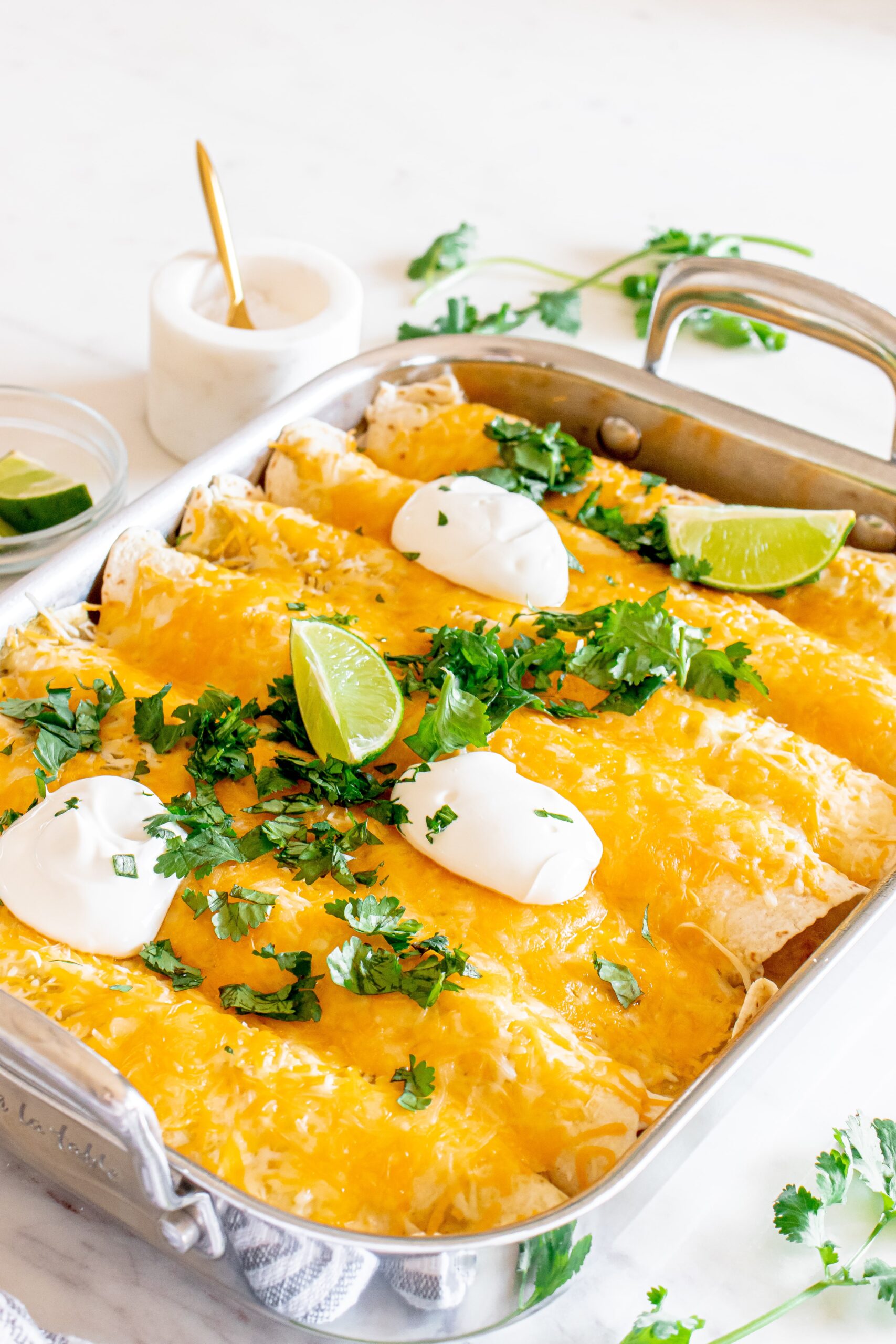 Green Chile Chicken Enchiladas