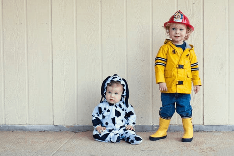 firefighter and dalmation halloween costume.