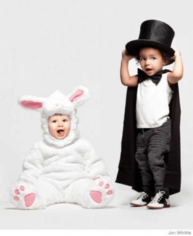 halloween costume bunny and magician