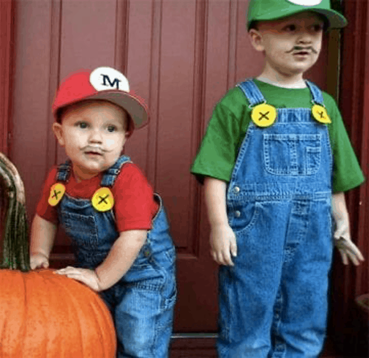 Brothers halloween costume Mario and Luigi