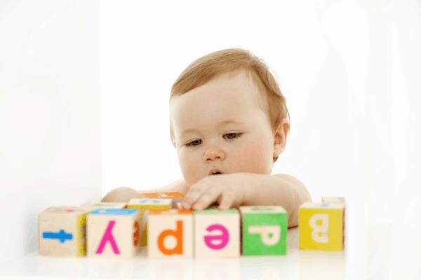 baby with blocks