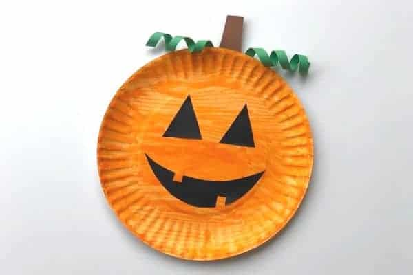 simple pumpkin paper plate craft