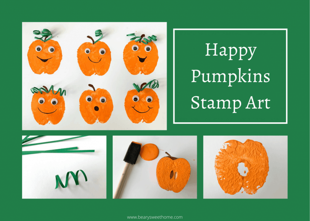 pumpkin stamp art craft for toddlers