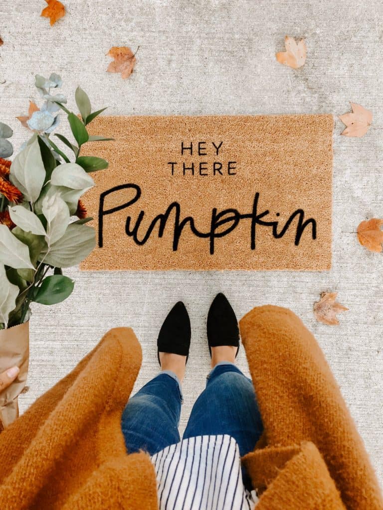 hey there pumpkin front door mat