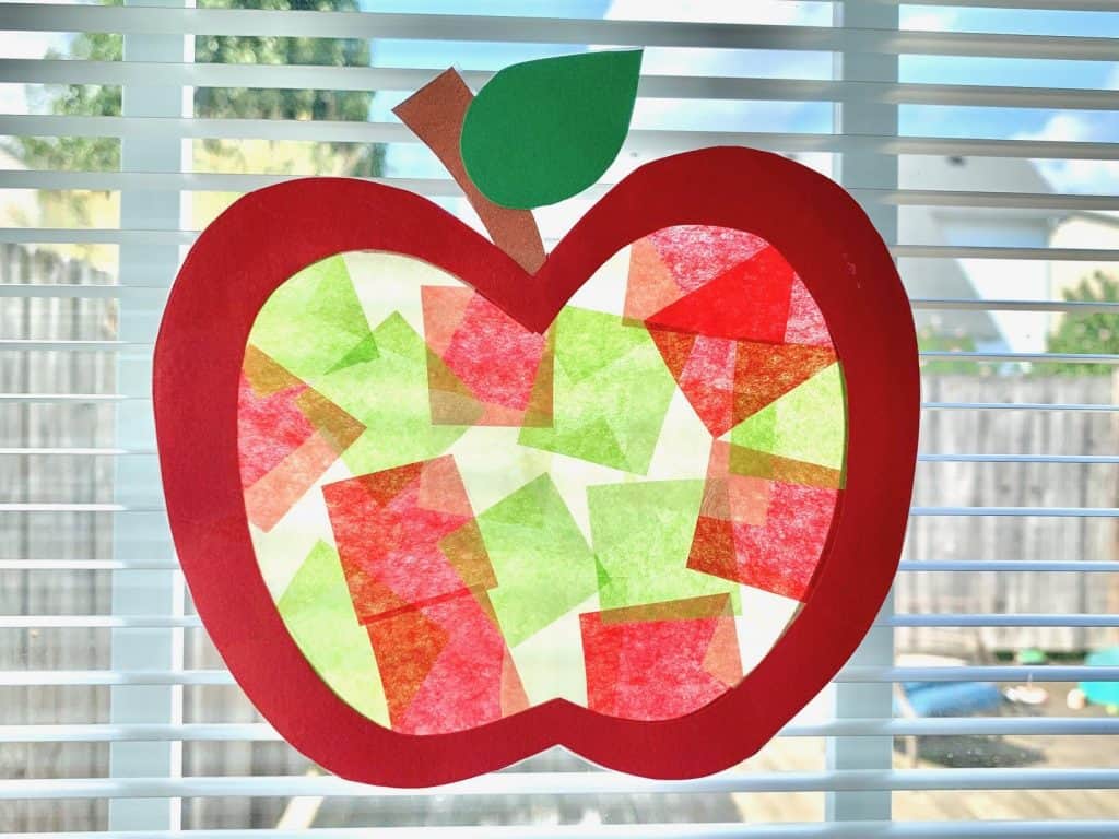 stained glass apple craft for preschoolers