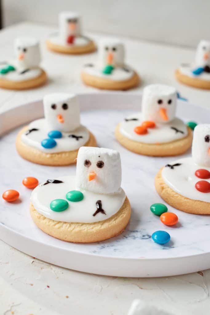 image of cookies with snowmen decorations