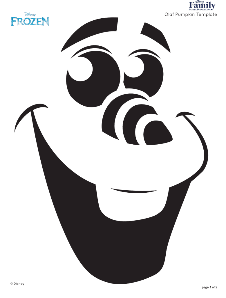 Olaf stencil for pumpkin carving