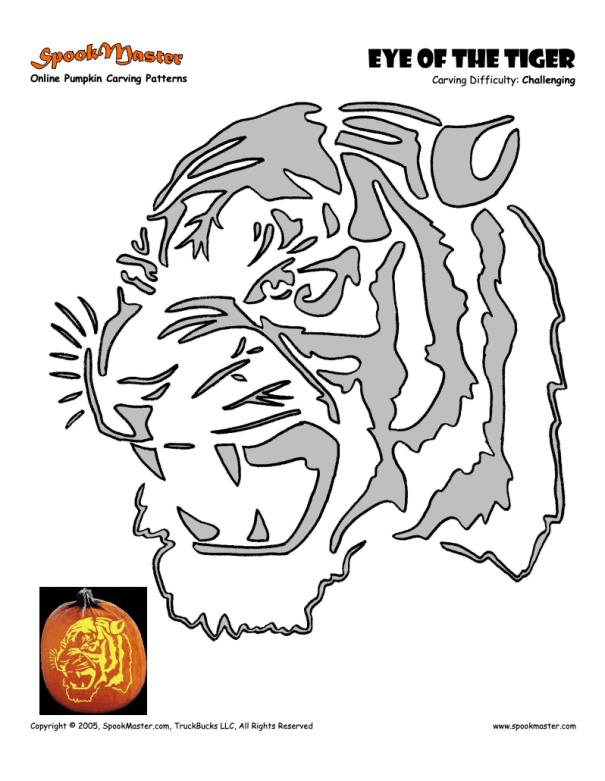 tiger stencil for pumpkin carving