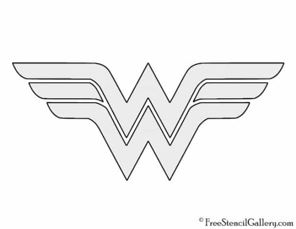 Wonder Woman logo stencil for pumpkin carving