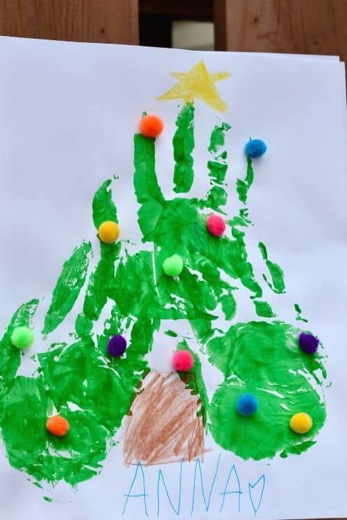 DIY handprint Christmas tree