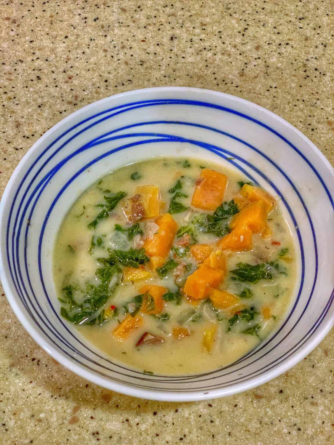 Sweet Potato, Bacon & Kale Soup Mimosas & Motherhood
