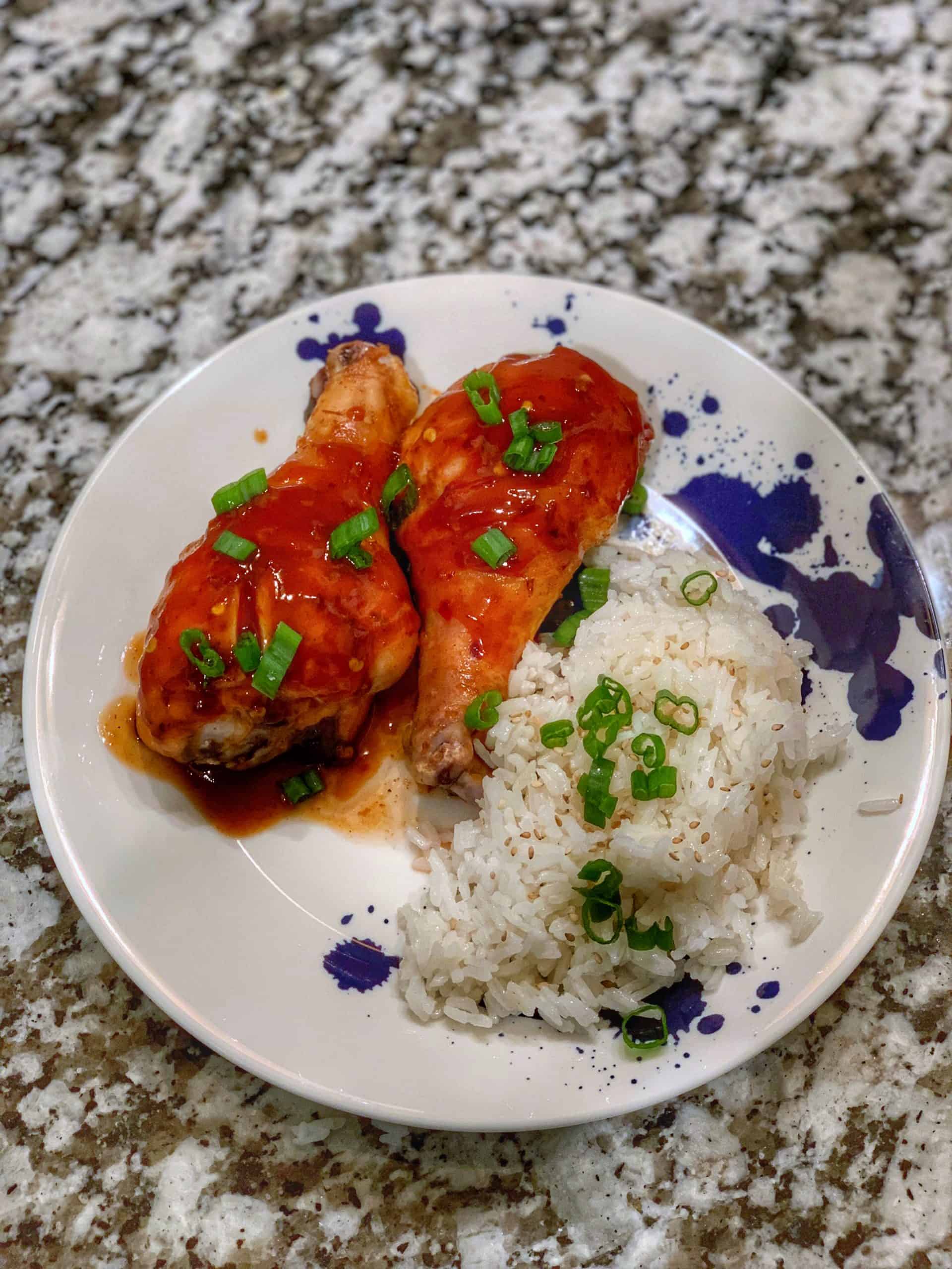 plate of korean bbq wings