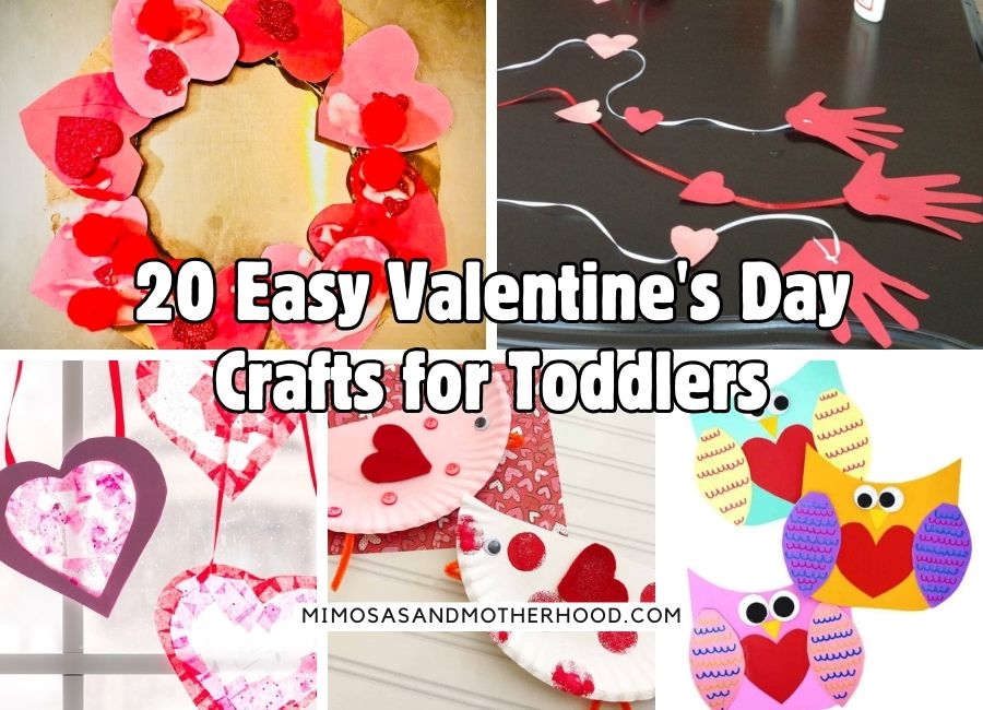 image shows kids valentines crafts with the blog post title over it