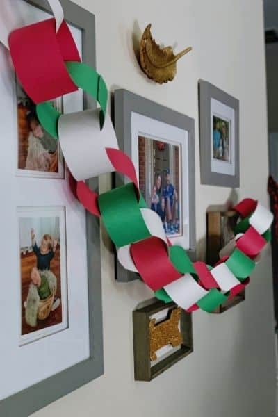 paper chain hanging on wall