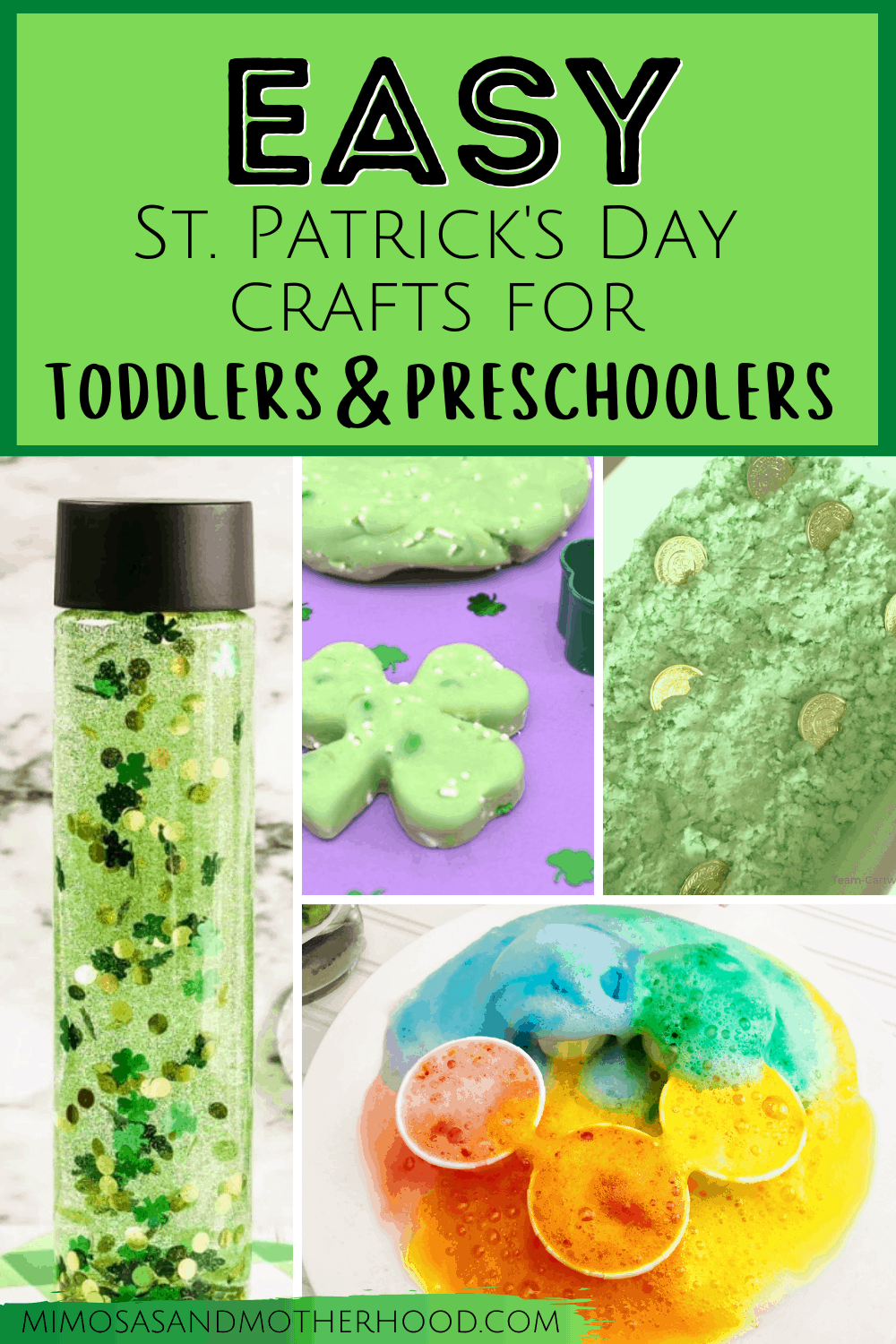 title image of easy st patrick's crafts for toddlers