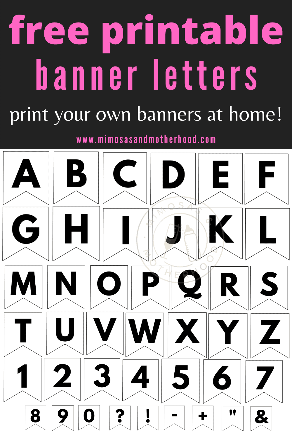 Free Printable ABC Banner Letters Template