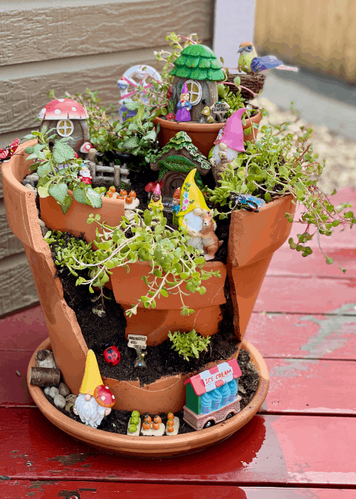 completed fairy garden