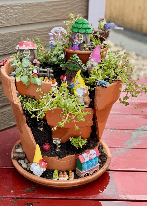completed fairy garden