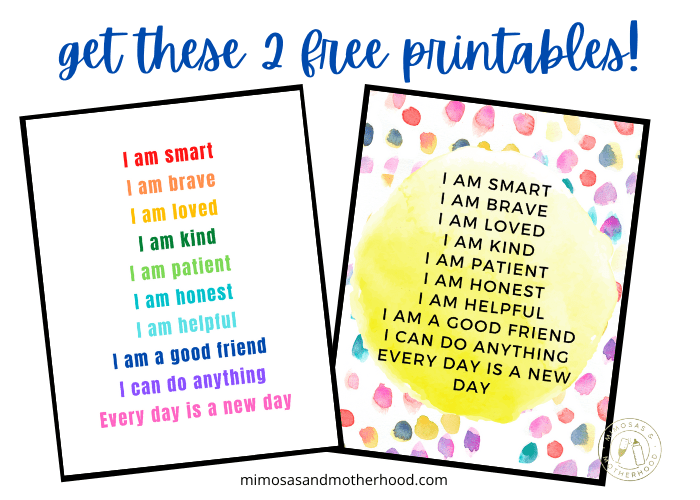 printable positive affirmations for kids image