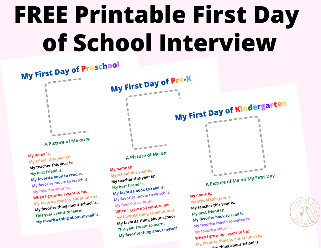 first day of school interview