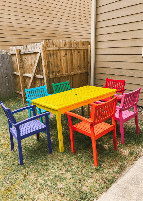 rainbow patio furniture set