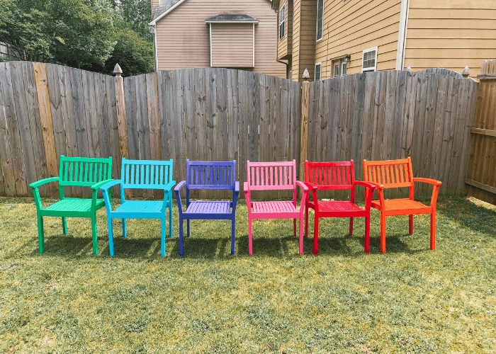 bright colored outdoor seatings