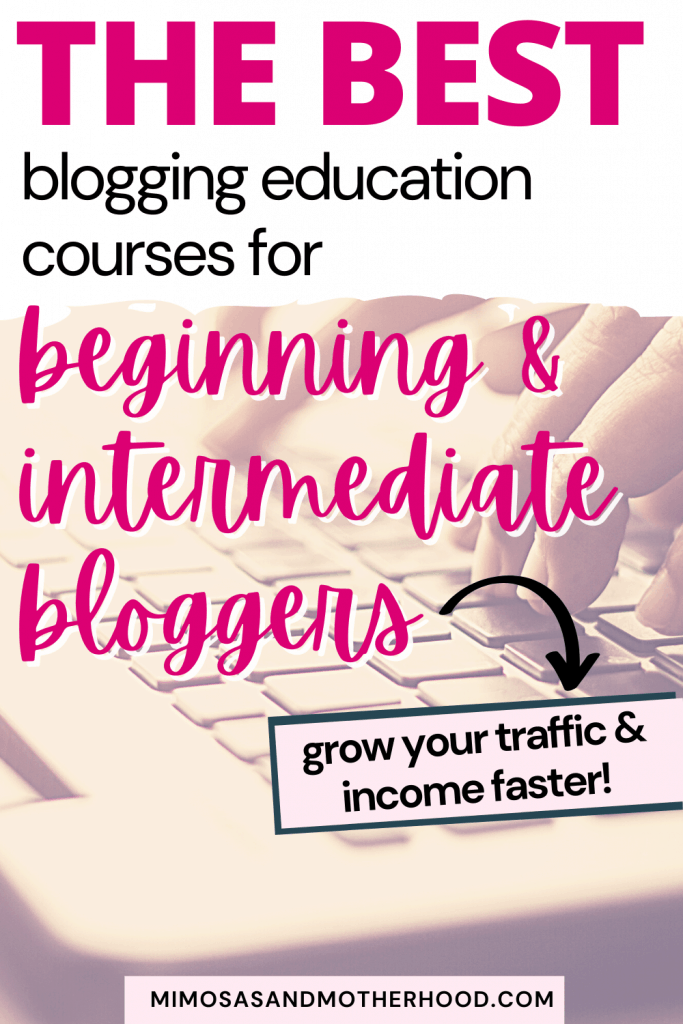 title image for blog post on blogging education and courses