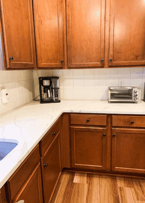 after painting tile backsplash