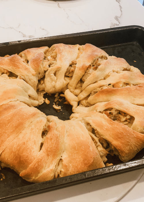 finished crescent roll taco ring