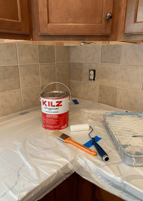 supplies for painting kitchen tile backsplash