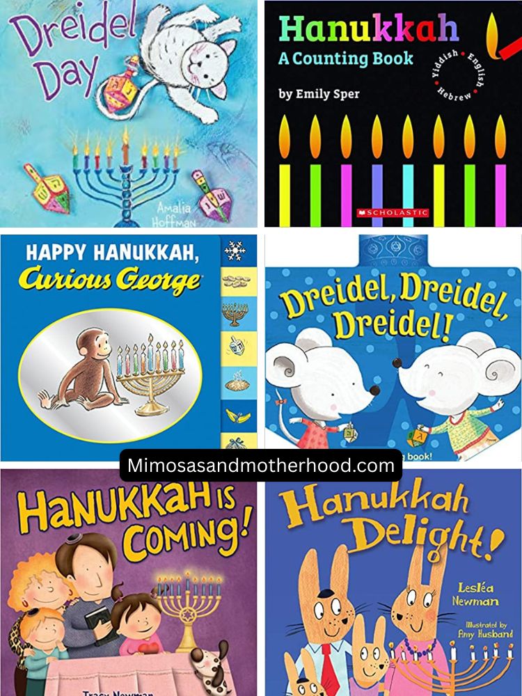 image shows 6 Hanukkah books for toddlers