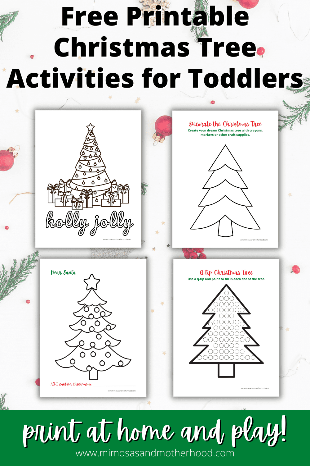 Free Printable Christmas Tree Activities for Toddlers