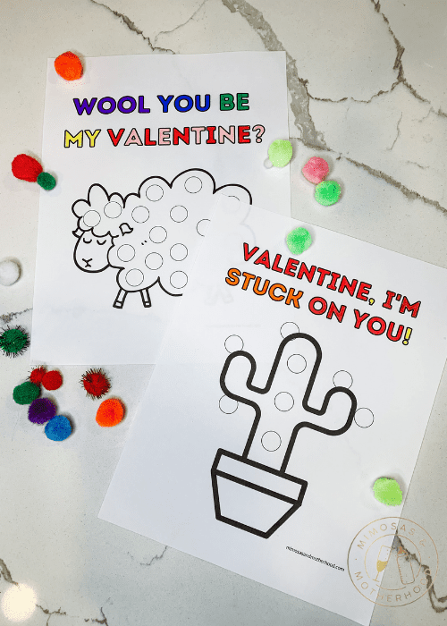 image shows two valentines for kids