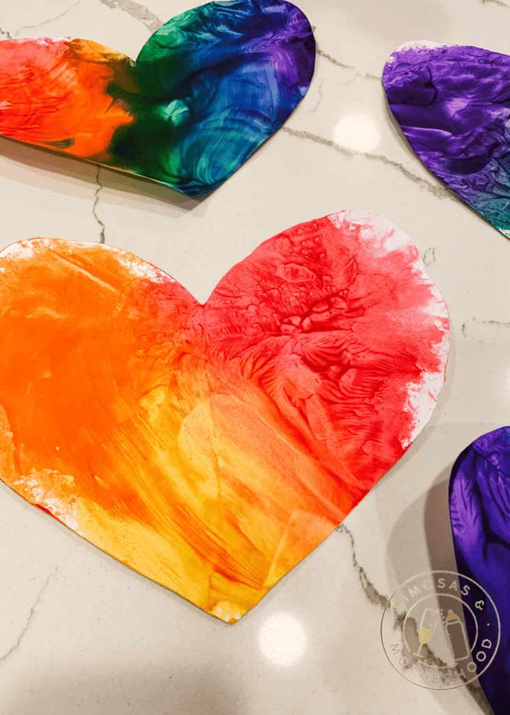 image shows painted heart art