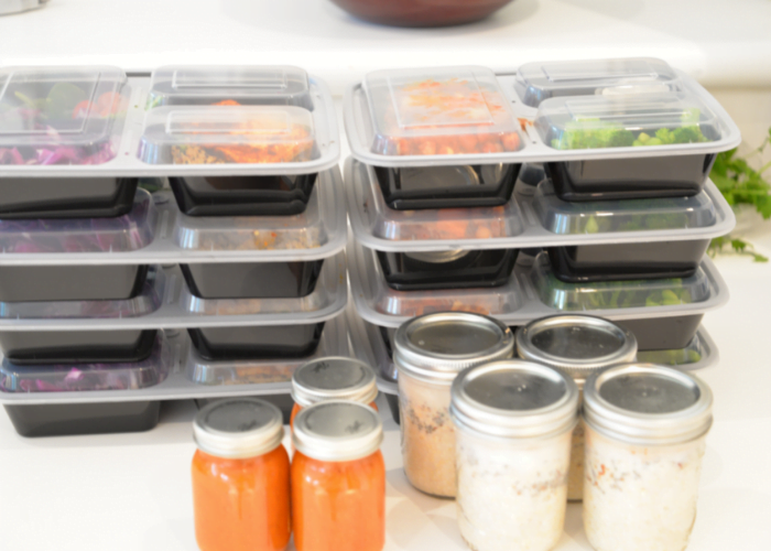 image shows meal prep containers