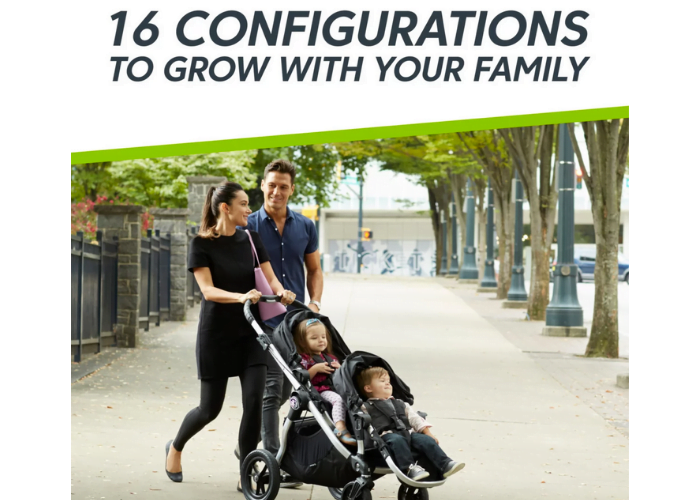 image shows family with stroller
