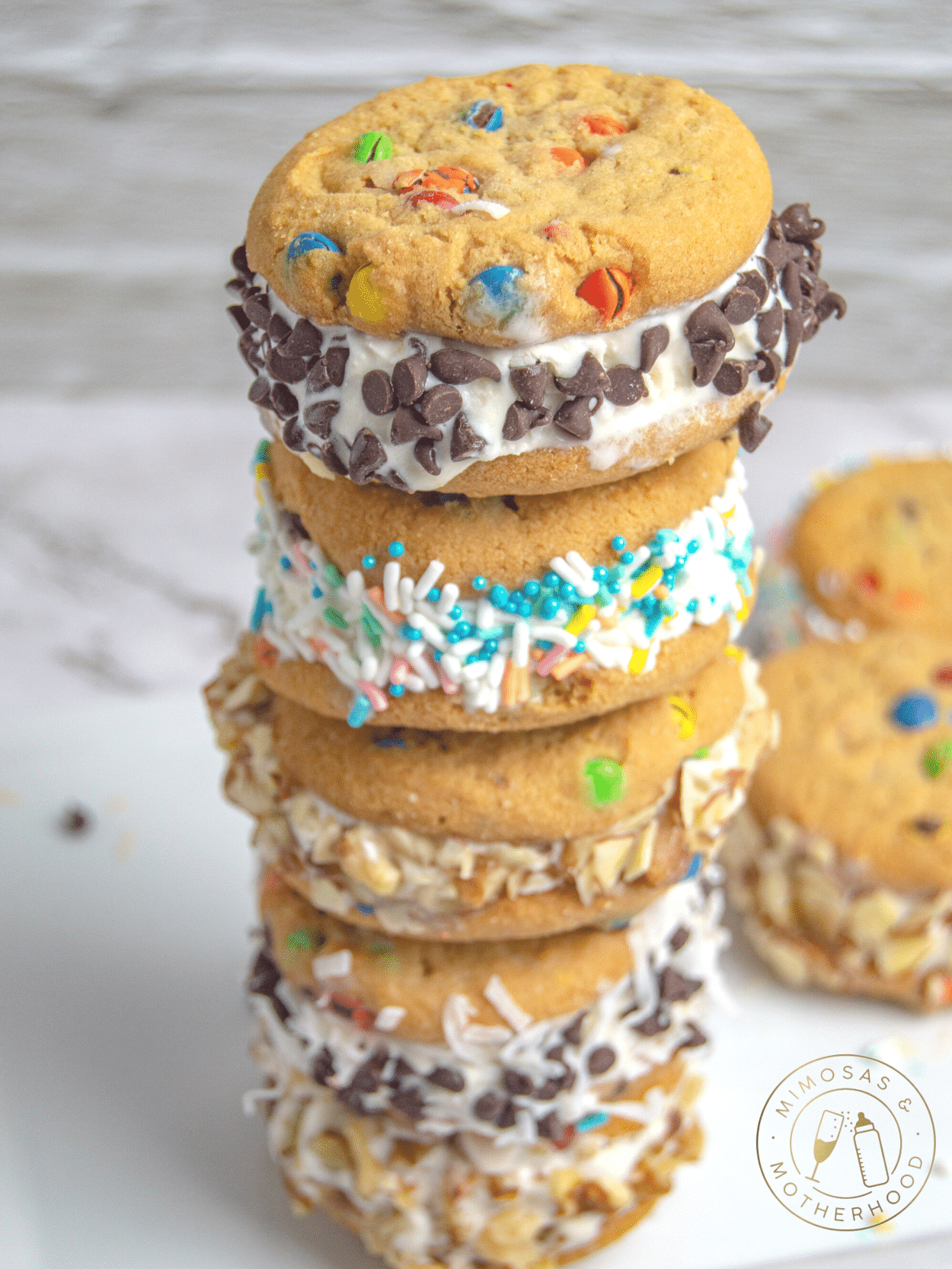 stack of ice cream sandwiches