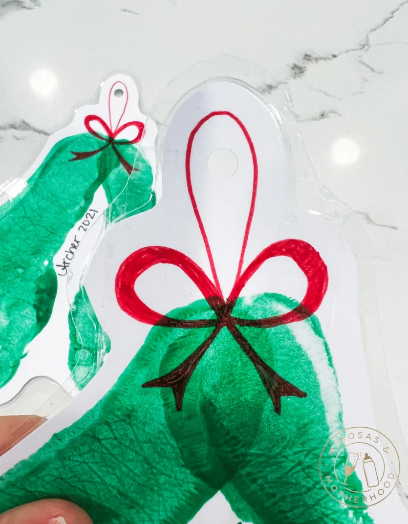 tops of the footprint ornaments