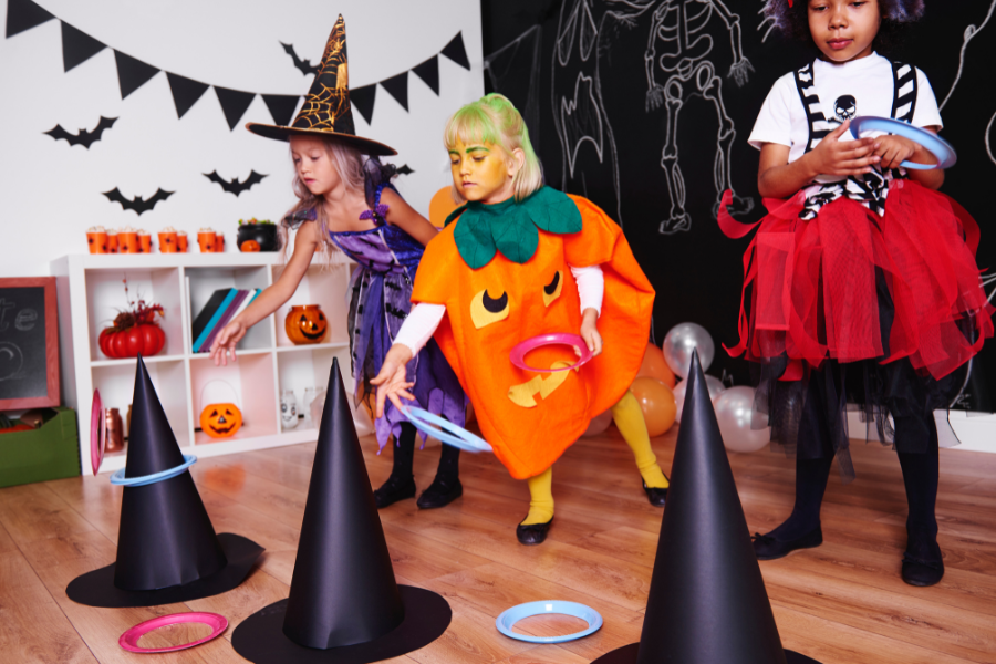 kids playing halloween games