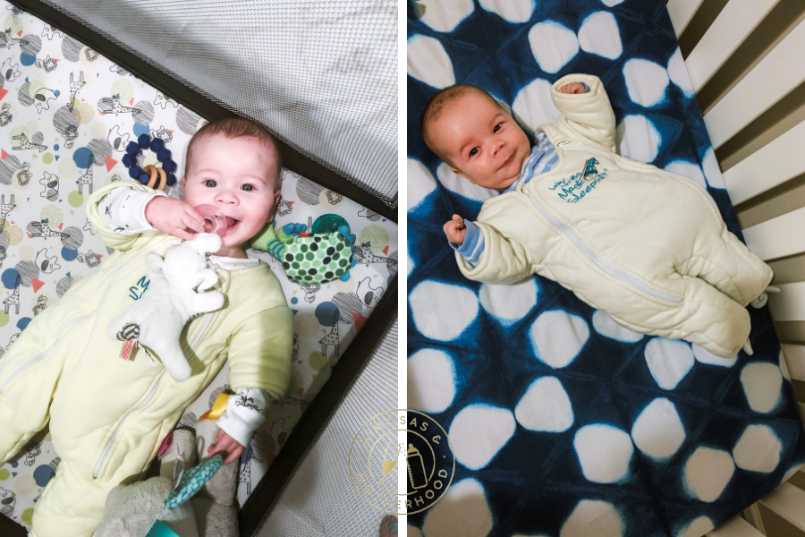 babies wearing the merlin's magic sleepsuit