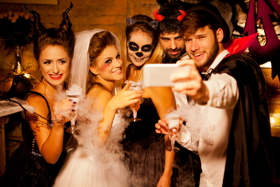 group at a halloween party