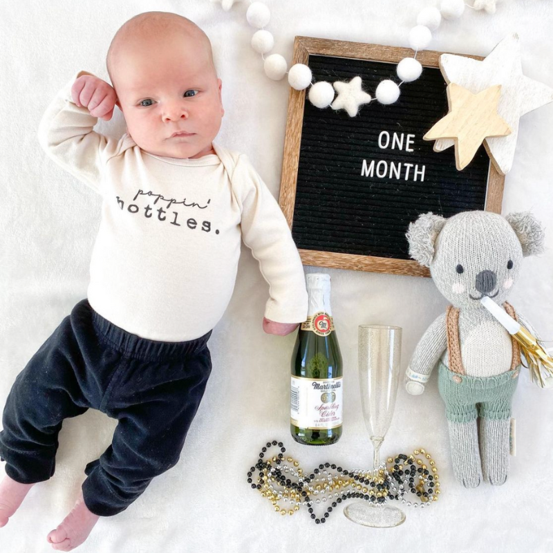 one month old baby new years shoot